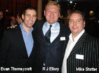 L - R Euan Thorneycroft, R J Ellory and Mike Stotter